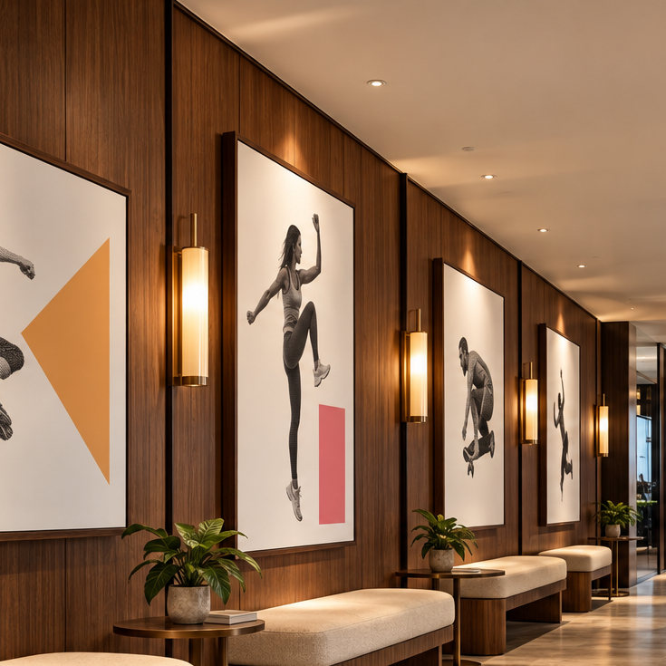 Elegant Condo Tower Gym that uses The Picturalist Playful images to enhance mood