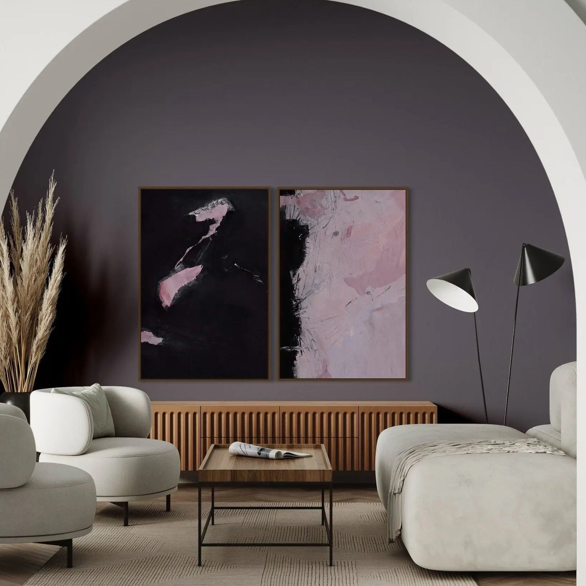 Abstract oil painting prints by Evelyn Ogly, framed by The Picturalist