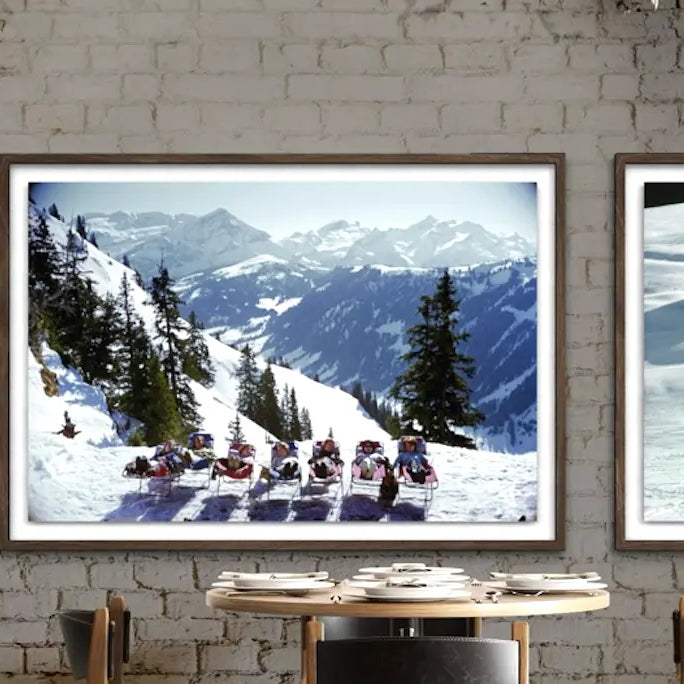Ski Chalet featuring a Slim Aarons framed photograph of Lounging in Verbier