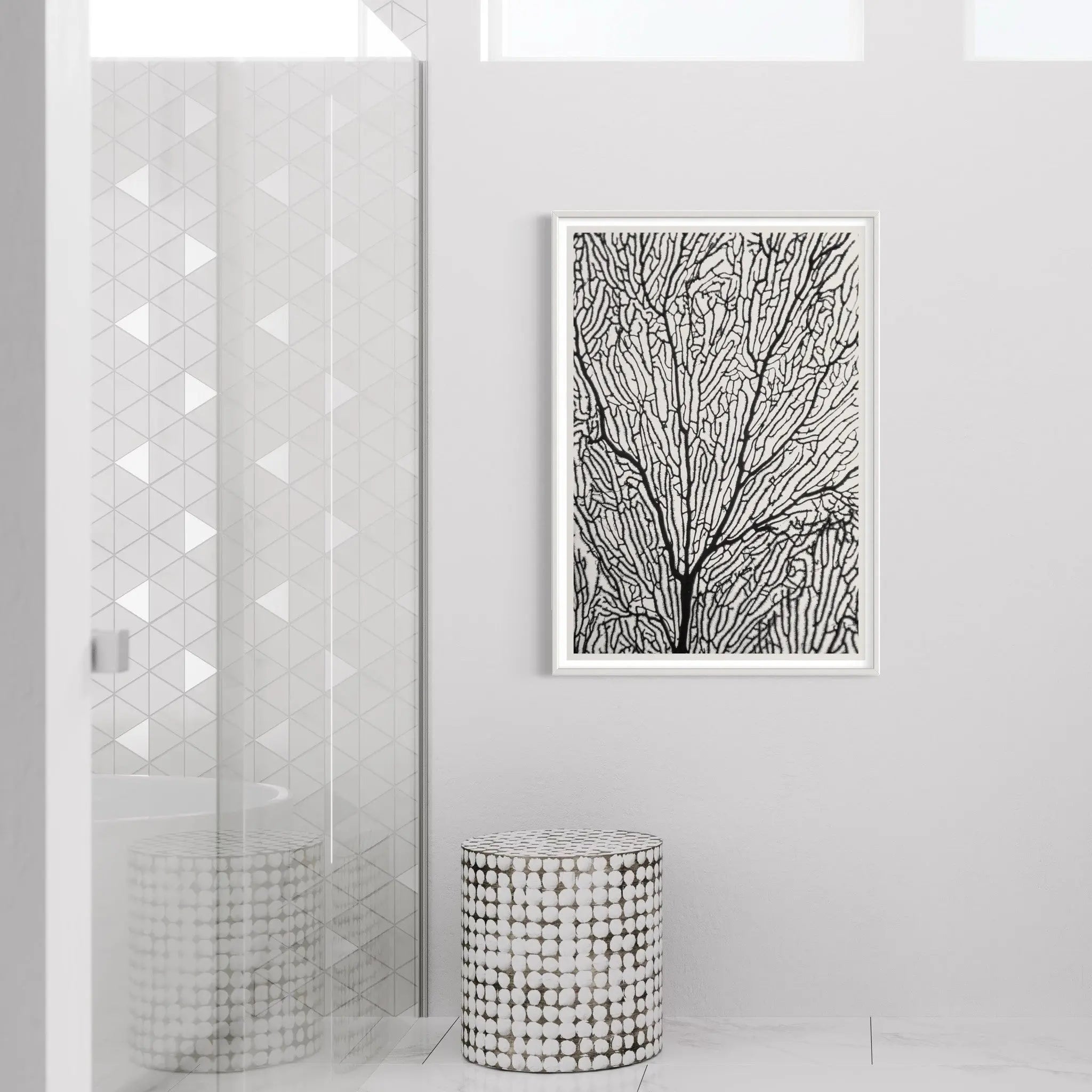 Coral Sea Screen by Enric Gener showcased in a designer room setting