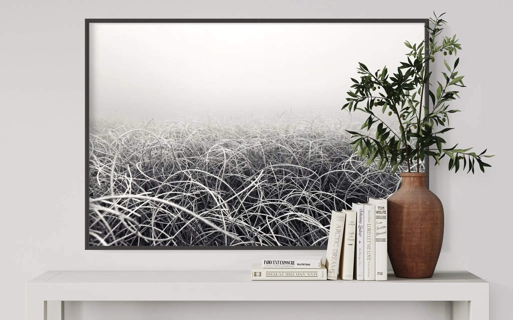 Seabed by Enric Gener displayed in a modern living room interior