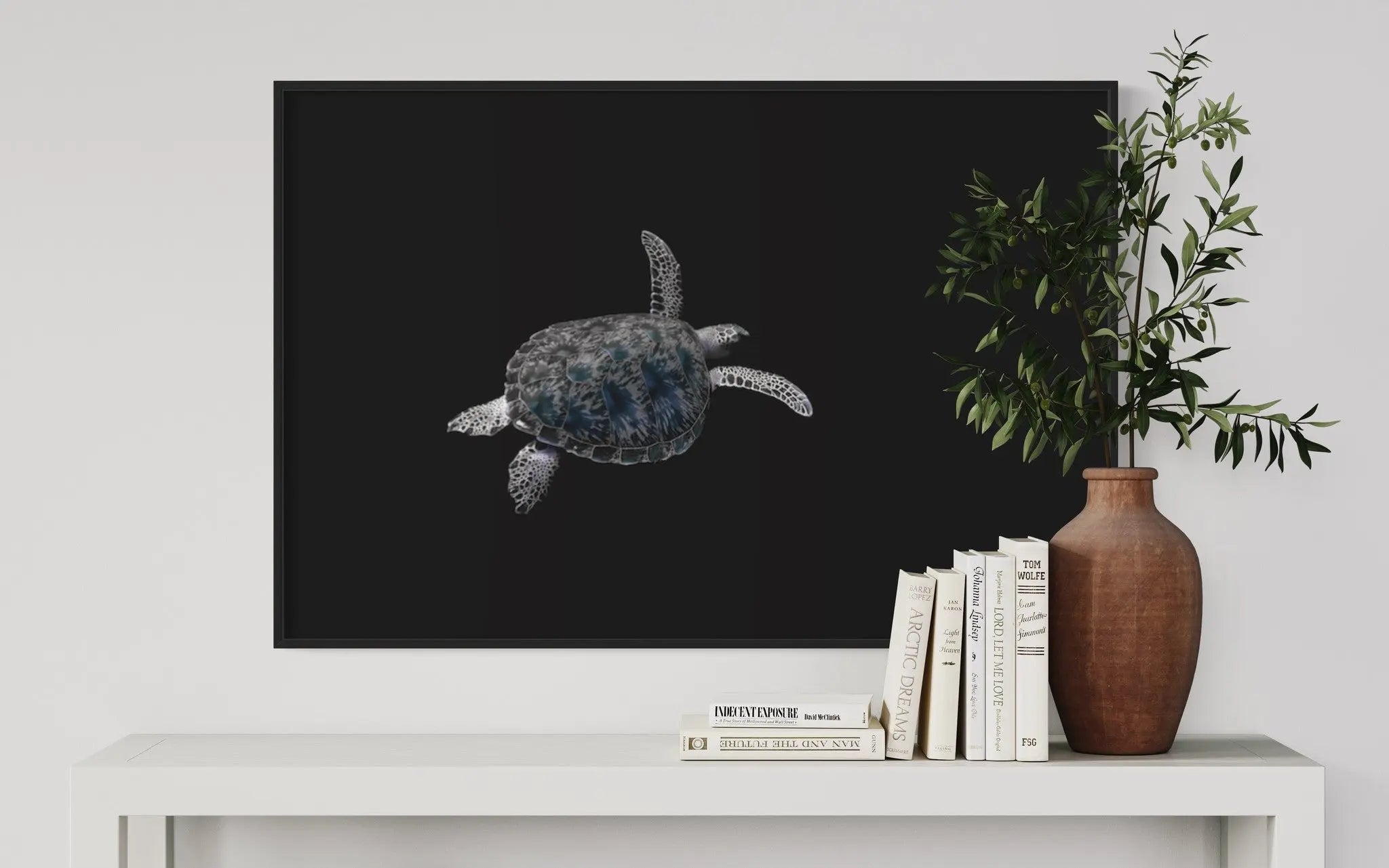 Carey Turtle by Enric Gener shown in a minimalist home decor setting