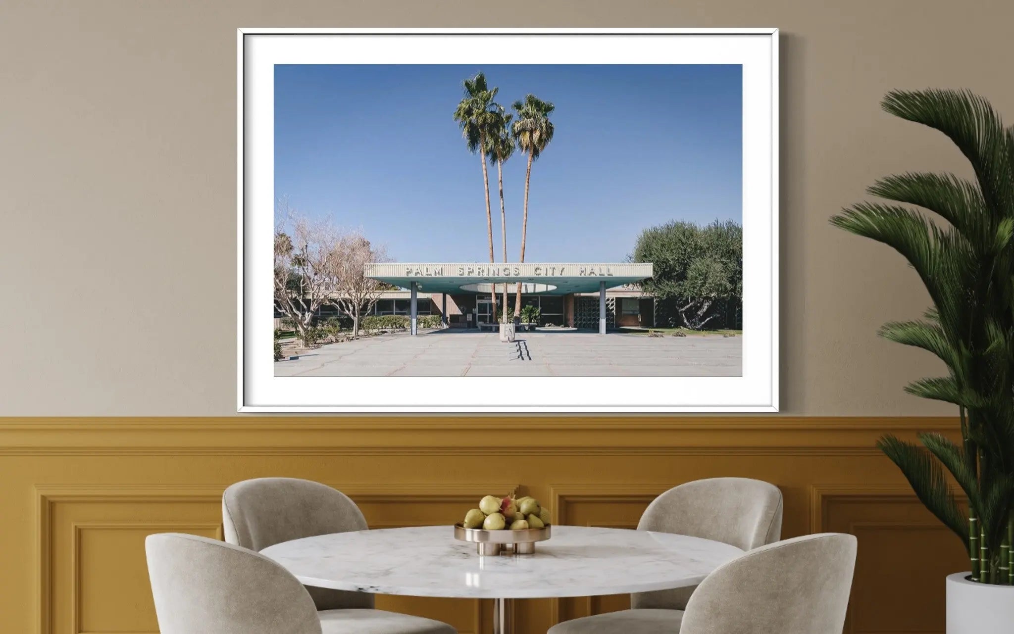 Palm Springs City Hall by Jed Gordon-Moran displayed in a modern living room interior