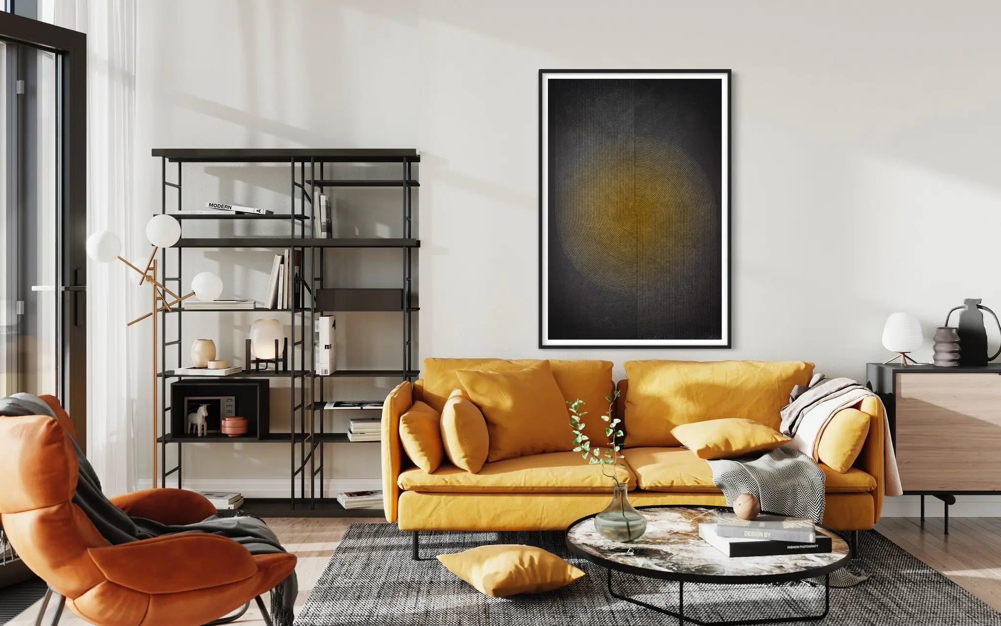 The Golden Rule by Alejandro Franseschini showcased in a designer room setting
