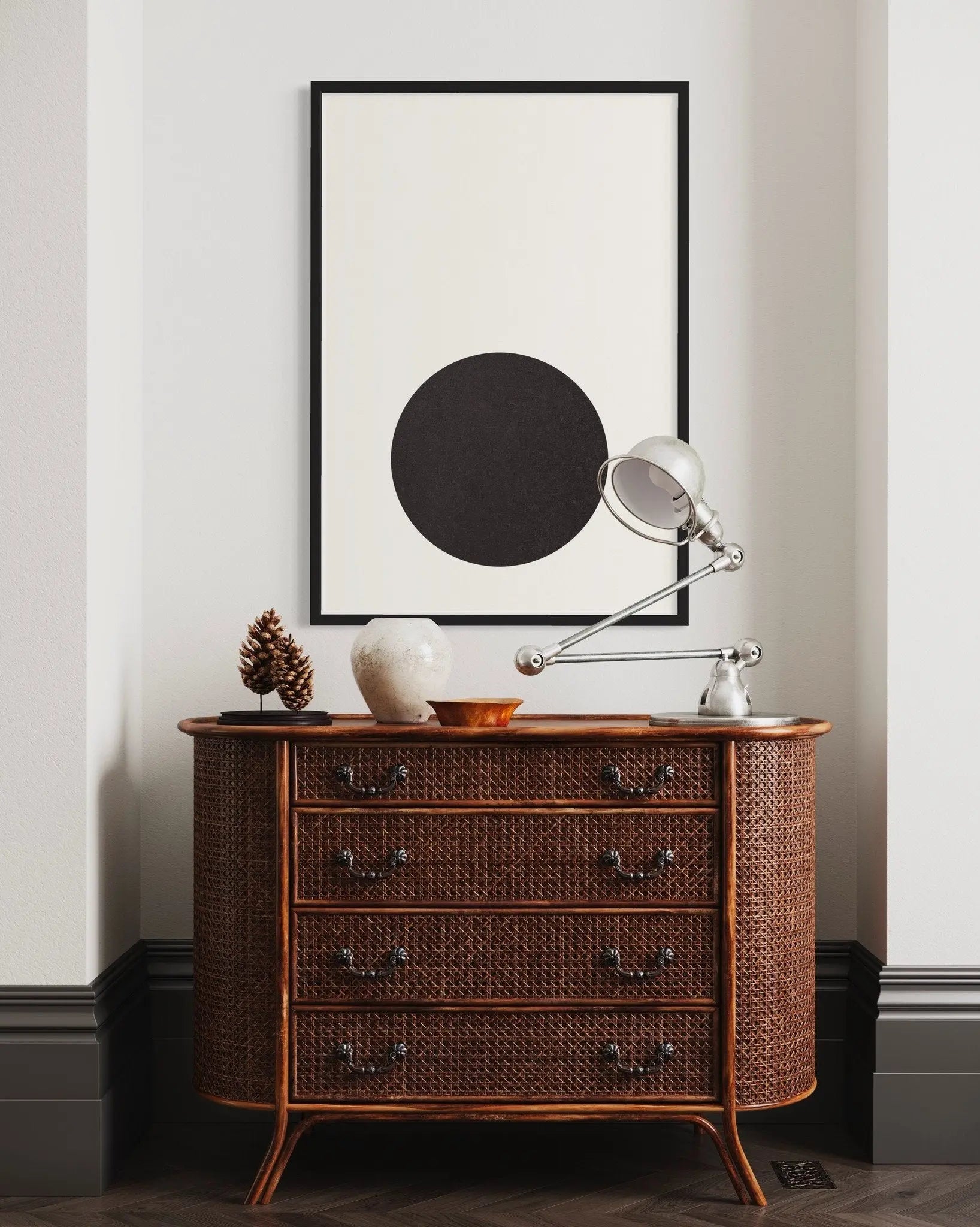 Black Blink by Francesco Alessandrini displayed in a modern living room interior