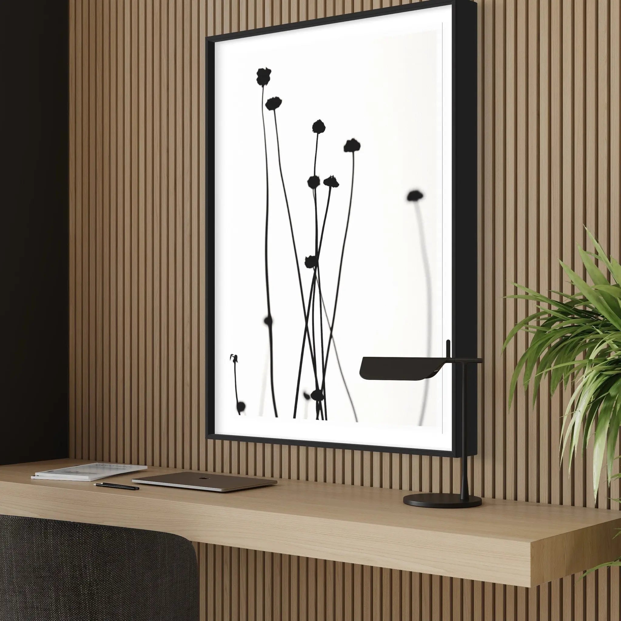Black Stems by A. Gella showcased in a designer room setting
