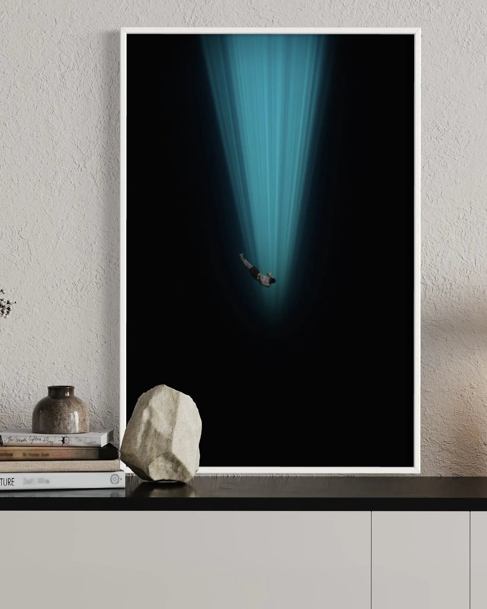 Intervention by Enric Gener displayed in a modern living room interior