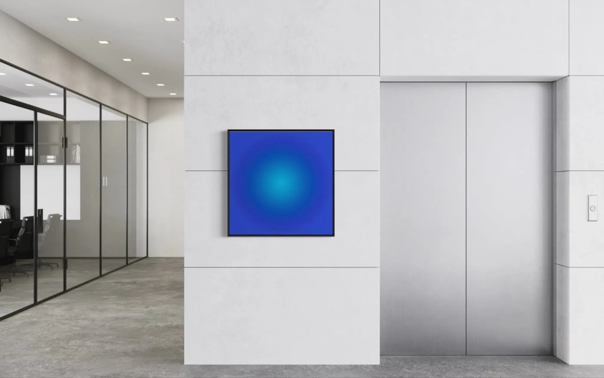Cerulean Blue Halo by Alejandro Franseschini styled in a contemporary interior setting