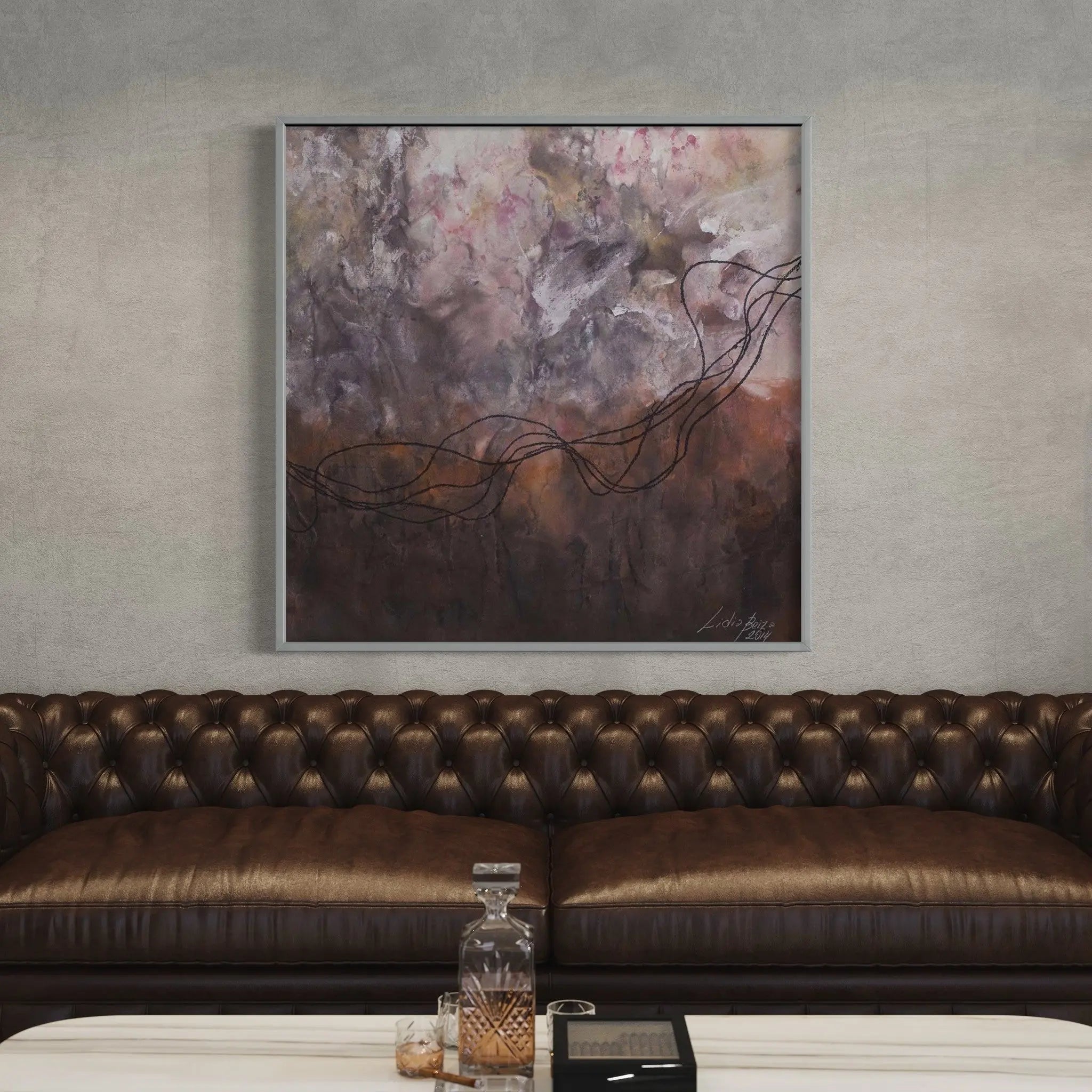 Cuerdas Siena by Lidia Beiza displayed in a modern living room interior