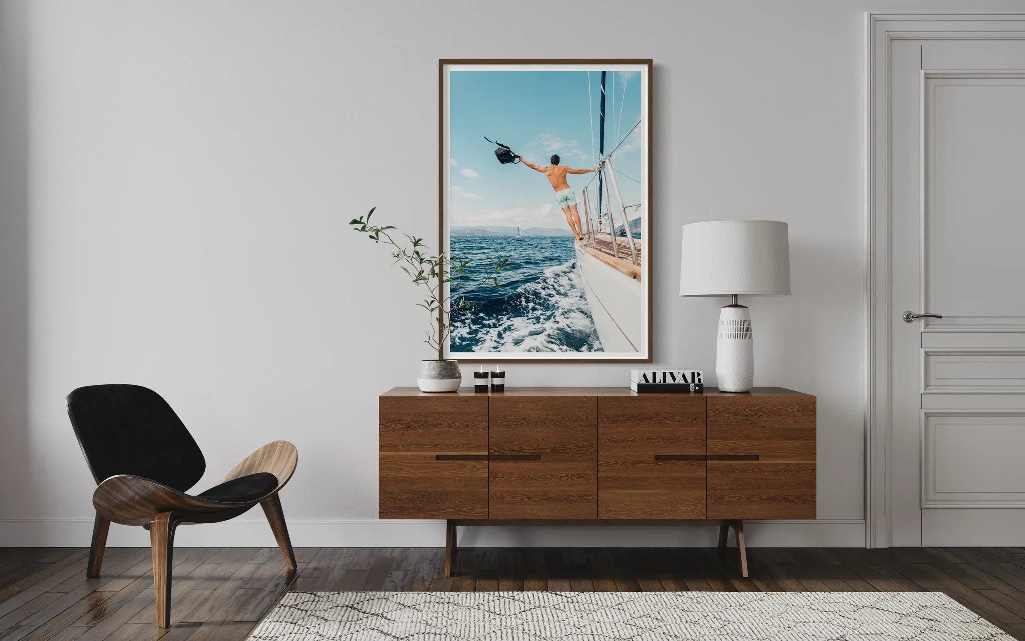 Sailing Day by S. Souza shown in a minimalist home decor setting