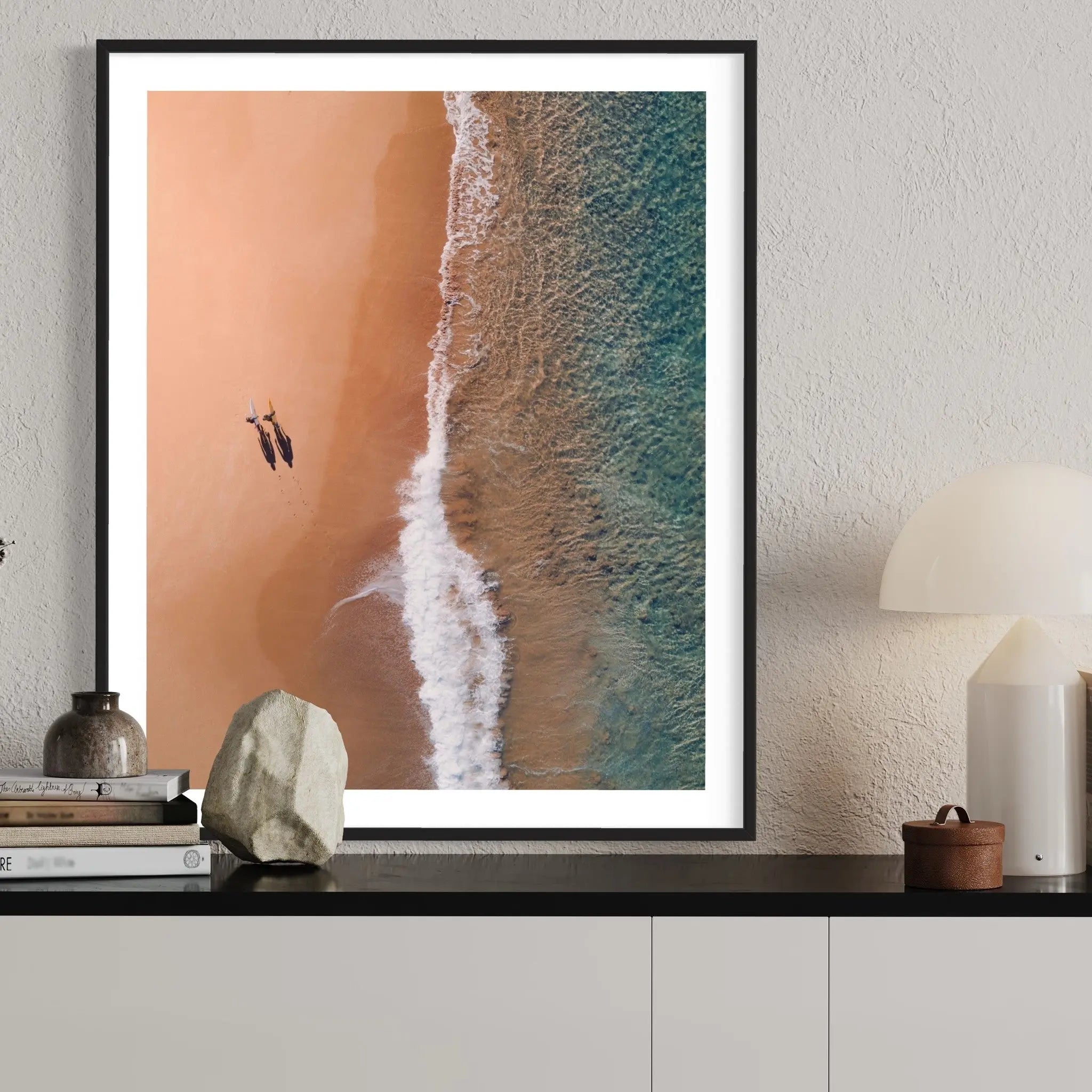 Feet On Sand by L. Dempsey showcased in a designer room setting