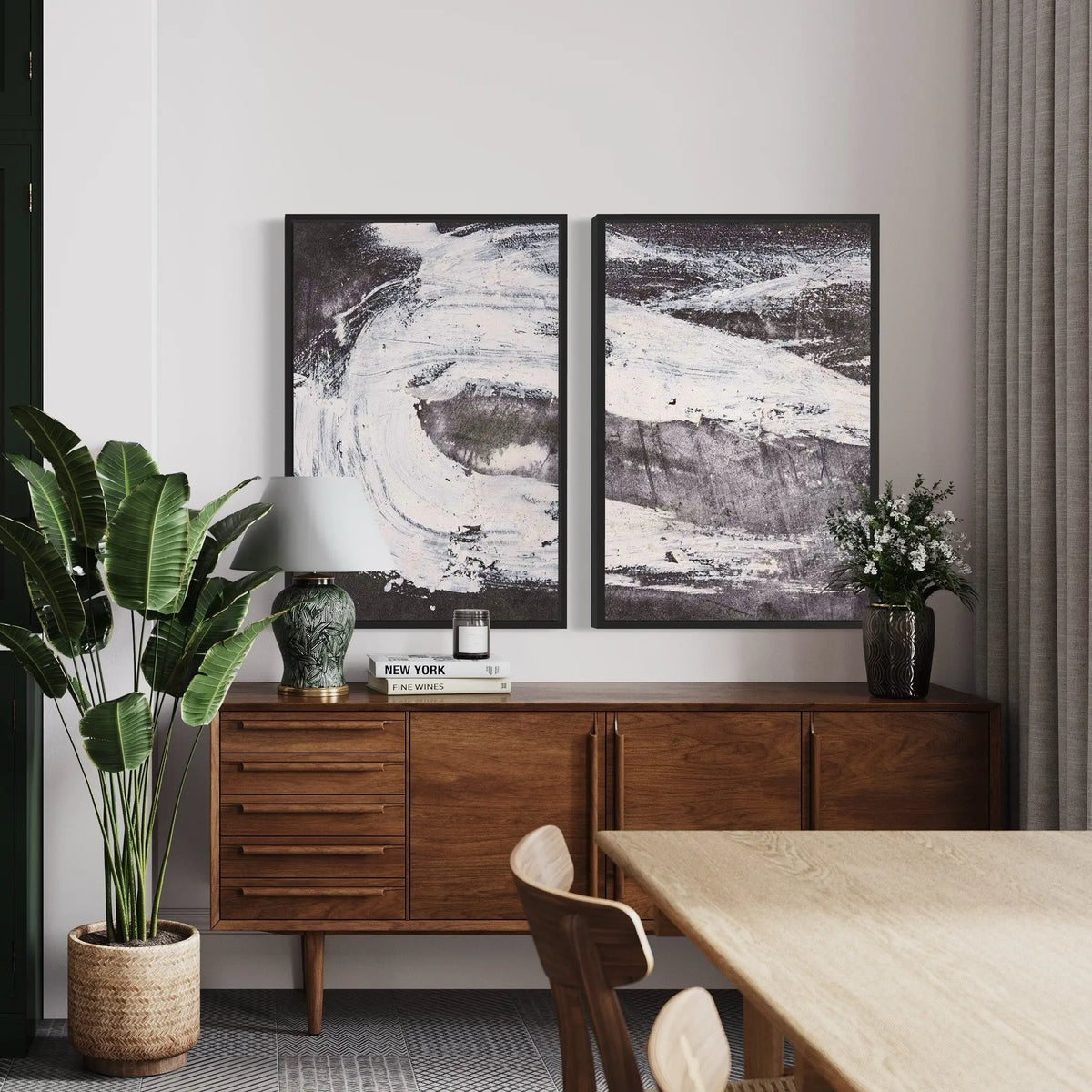 Oblivion II by Evelyn Ogly showcased in a designer room setting