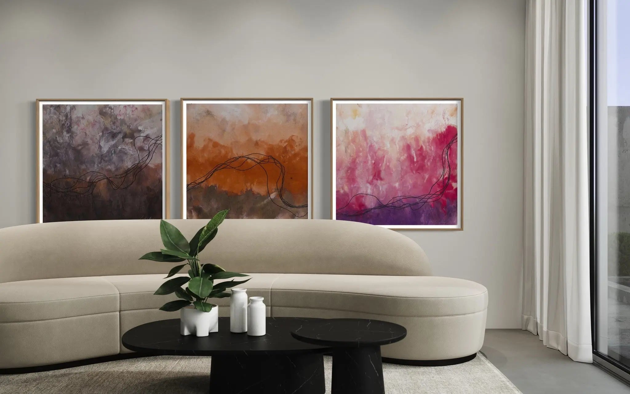 Cuerdas Naranja by Lidia Beiza shown in a minimalist home decor setting