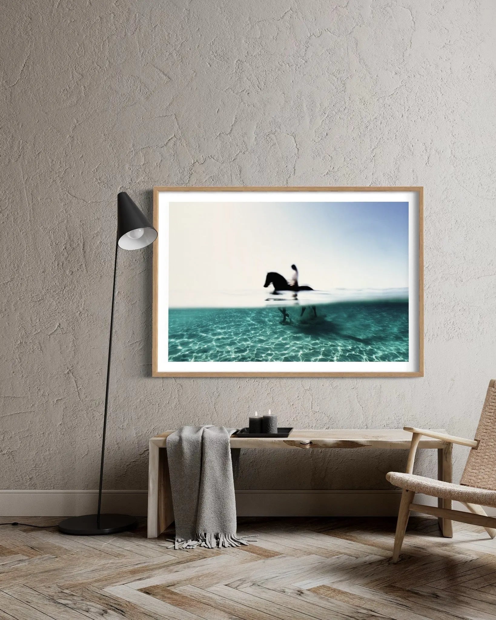 Down by the Sea by Enric Gener displayed in a modern living room interior