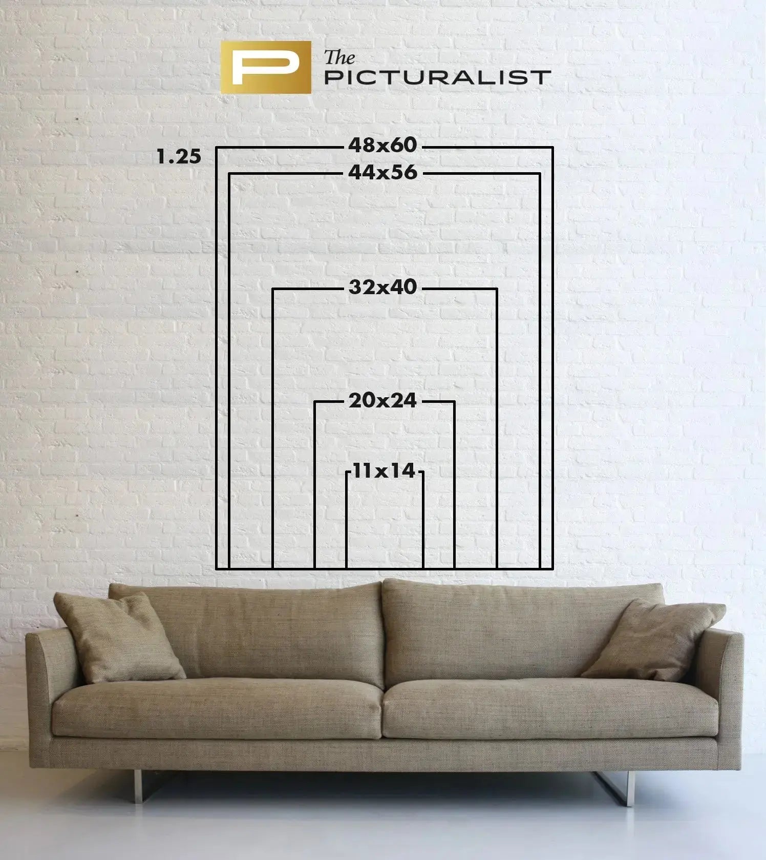 Available framing sizes ratio 1.25 vertical for Ombre Sunset, The Picturalist