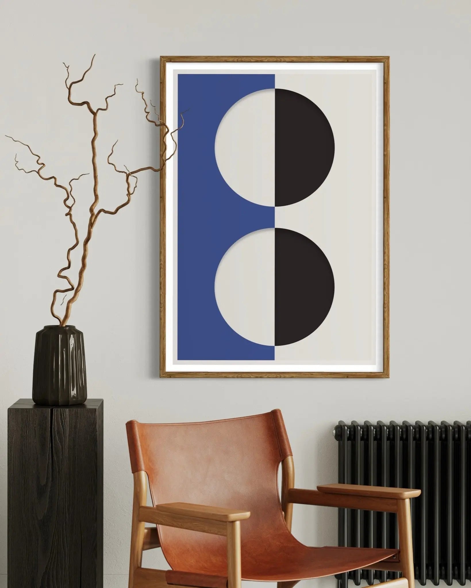 Blink Series With Blue by Francesco Alessandrini displayed in a modern living room interior