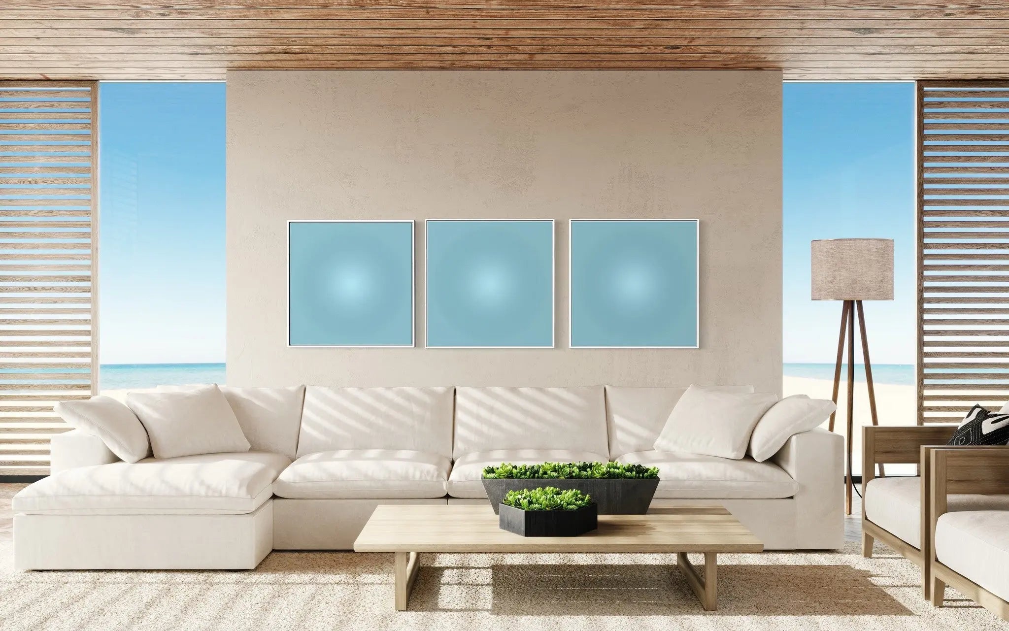 Light Blue Halo by Alejandro Franseschini showcased in a designer room setting