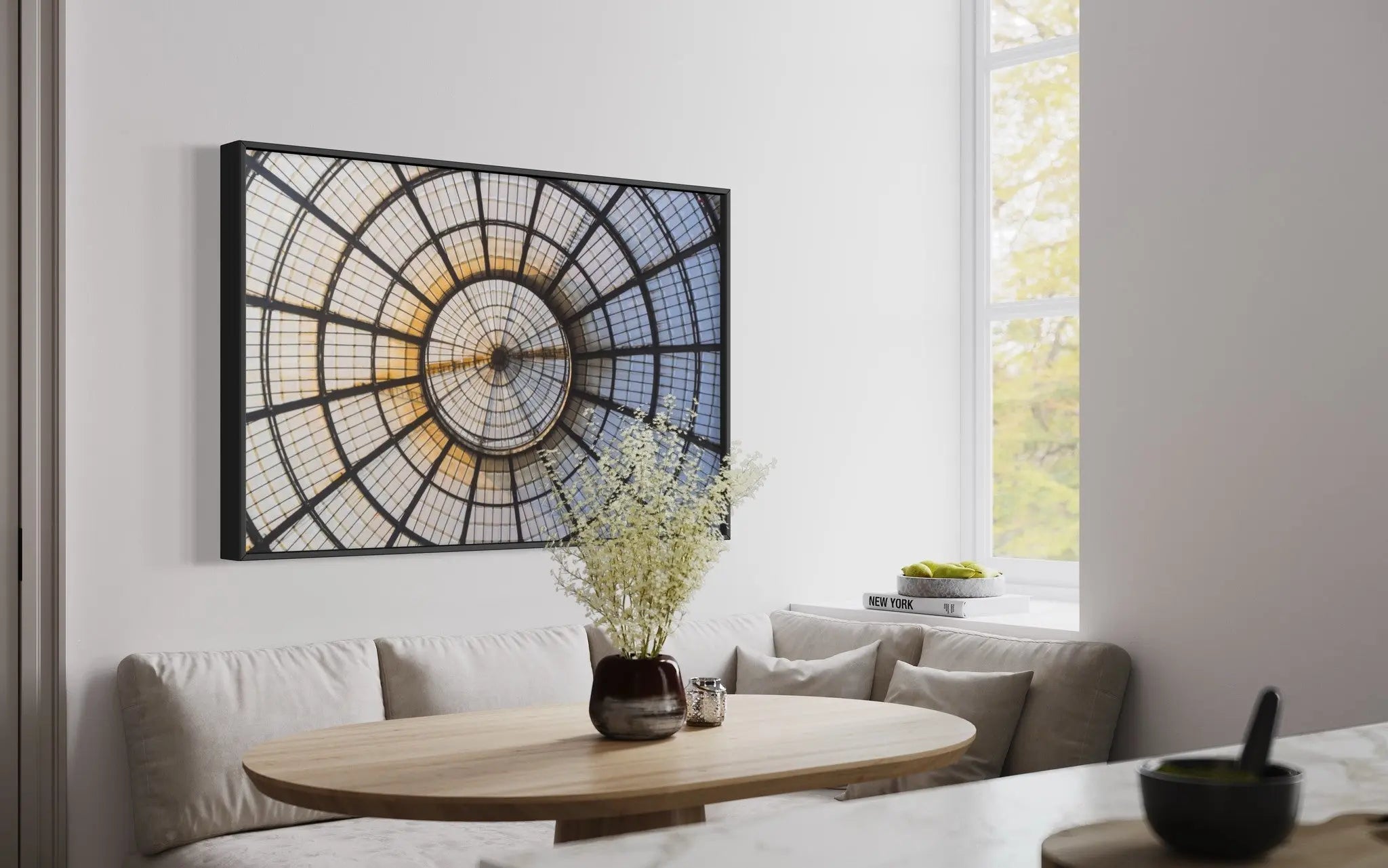 Glass Dome by J. Shaw styled in a contemporary interior setting