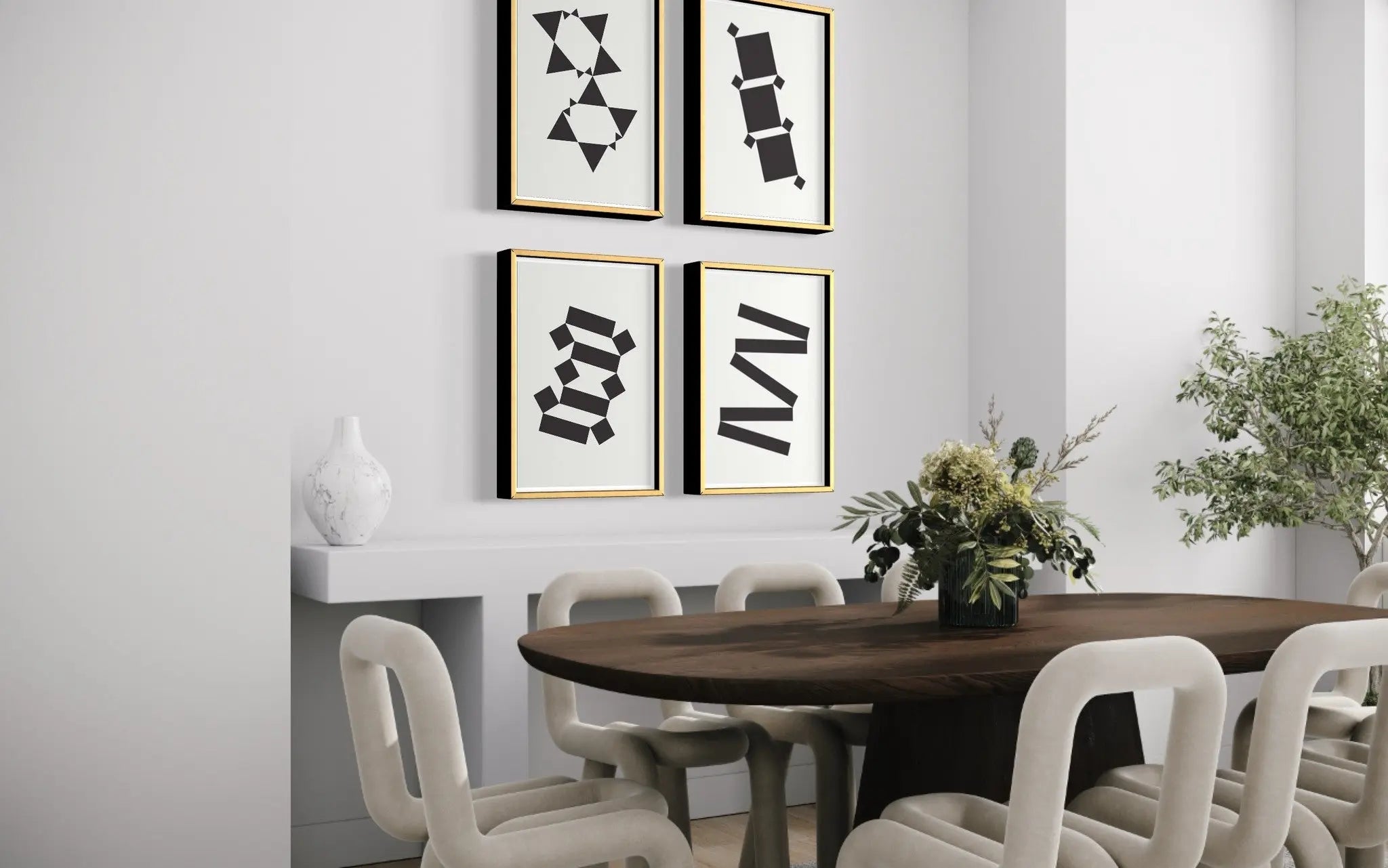 White Tie Modern 2 by Alejandro Franseschini displayed in a modern living room interior