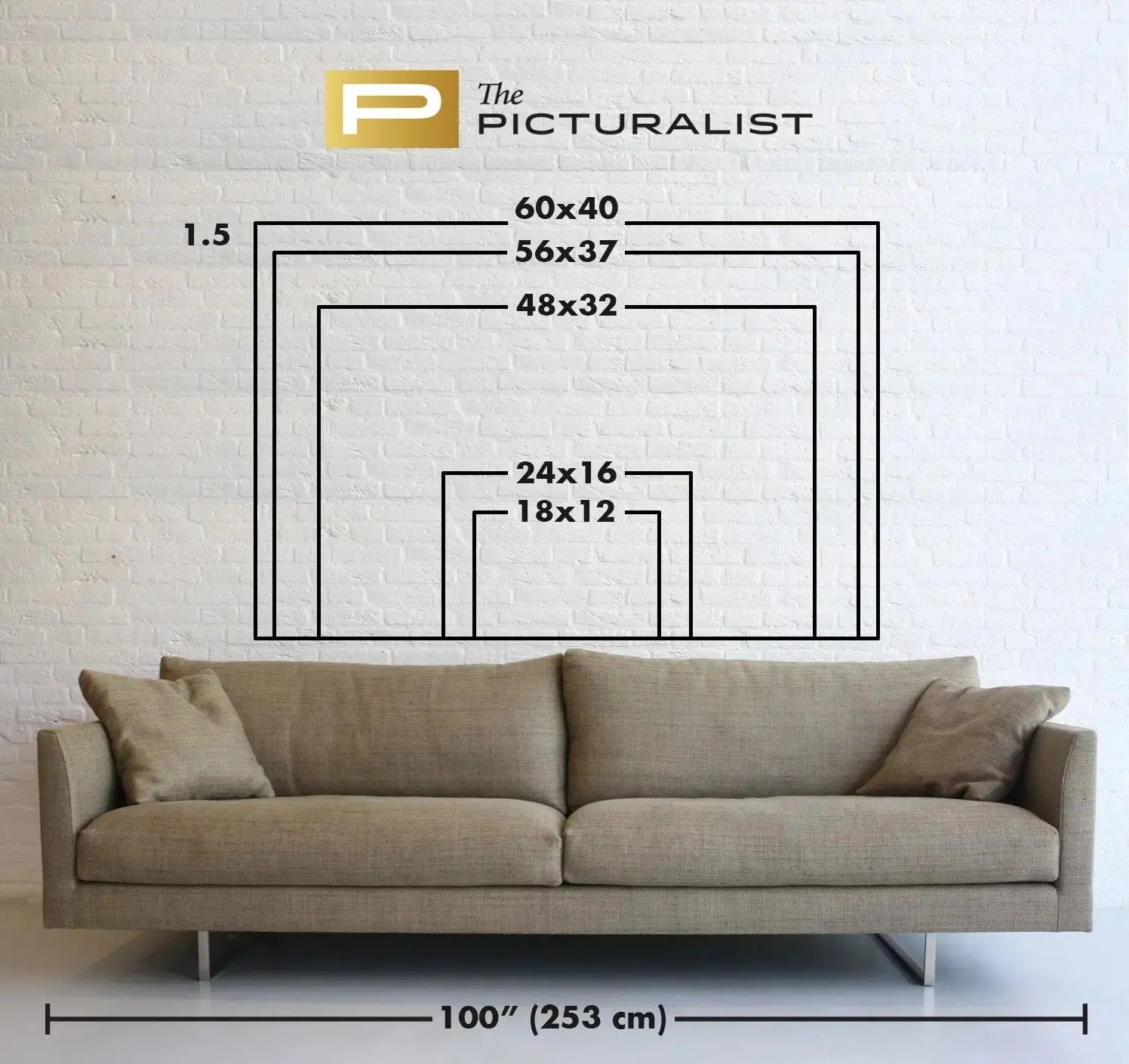 Available framing sizes and dimensions for Surf The Way, The Picturalist