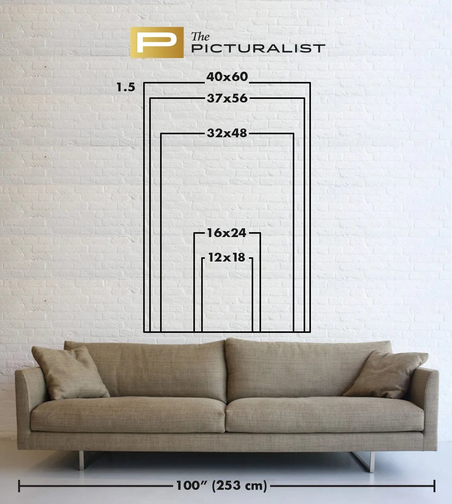 Available framing sizes ratio 1.50 vertical for Frosted, The Picturalist