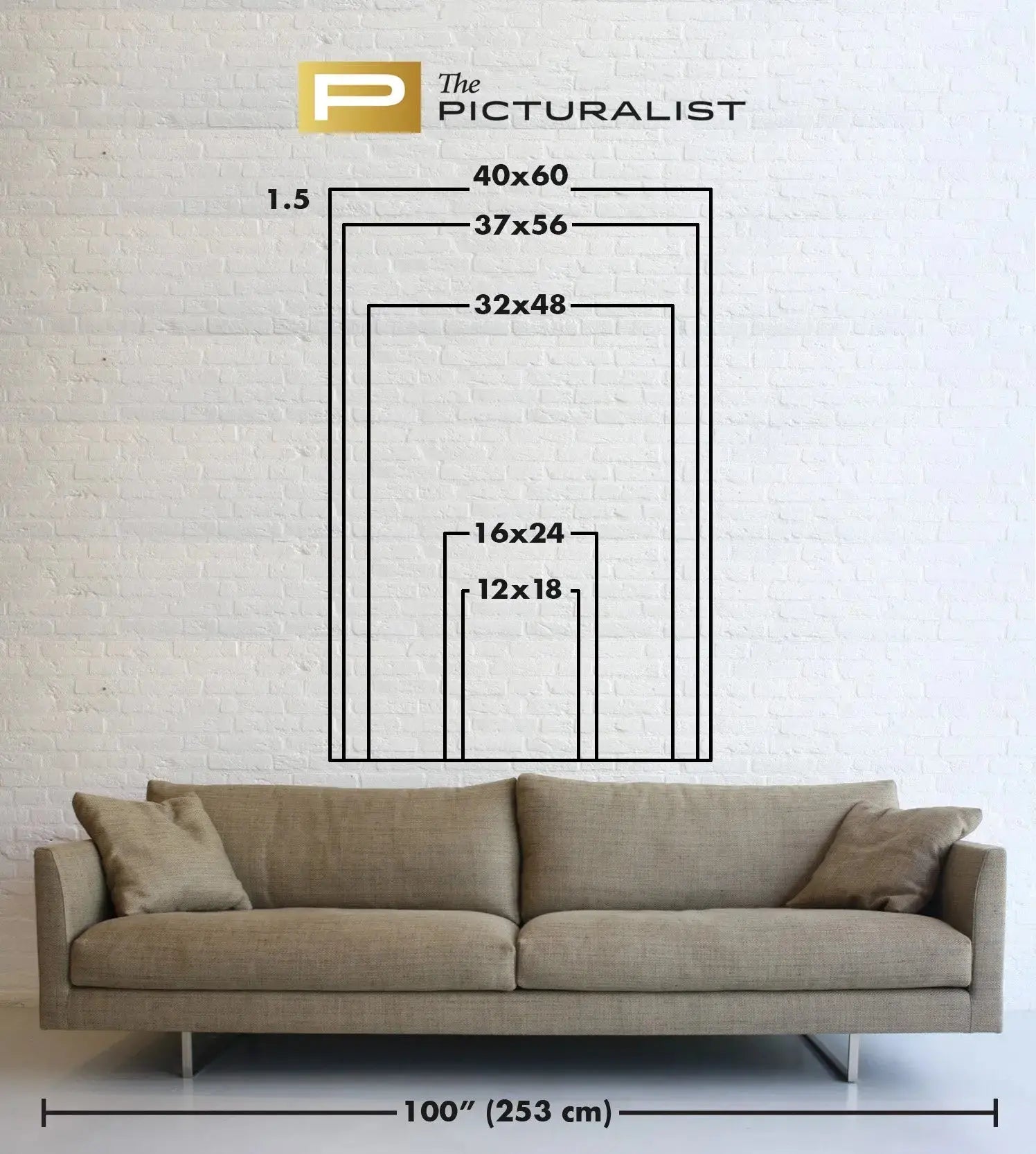 Available framing sizes ratio 1.50 vertical for Petals, The Picturalist