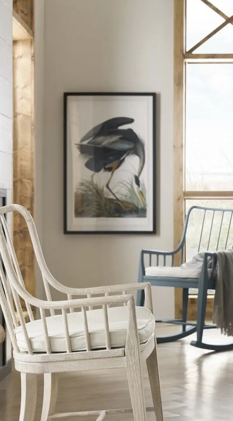 Great Blue Heron by John James Audubon styled in a contemporary interior setting