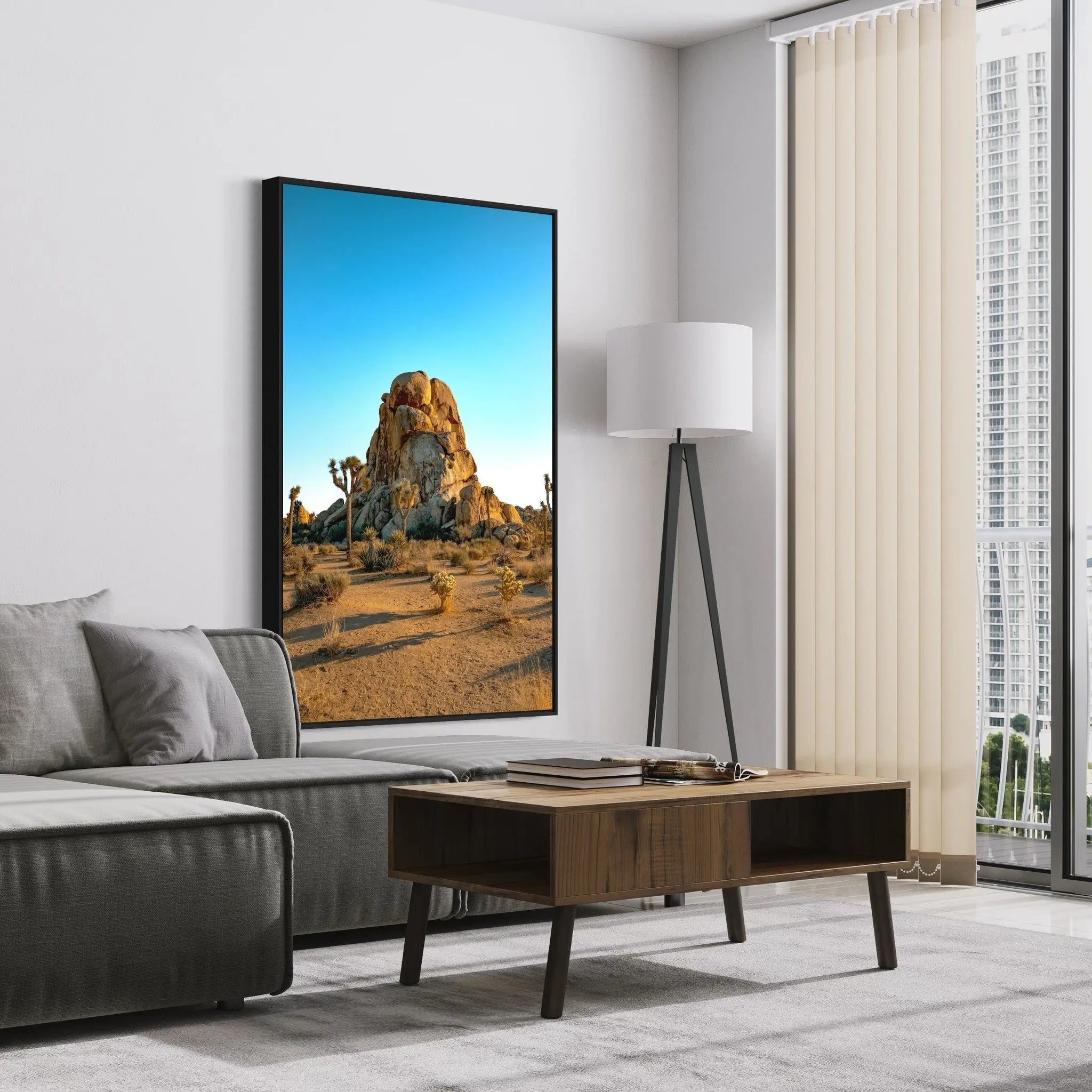 Palm Desert Landscape by A. Rossi presented in a curated interior design