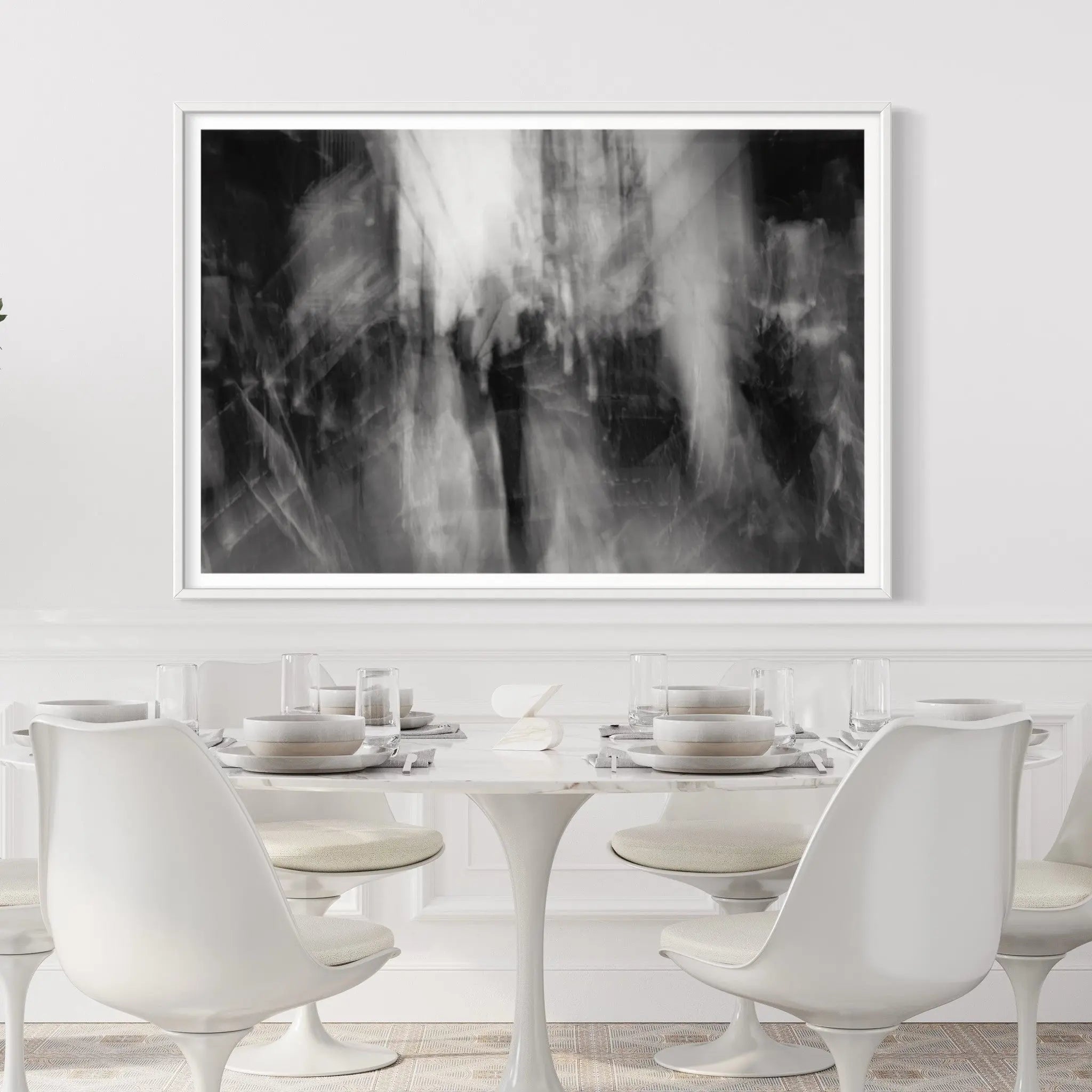 Big City Blur by J. Korpa displayed in a modern living room interior