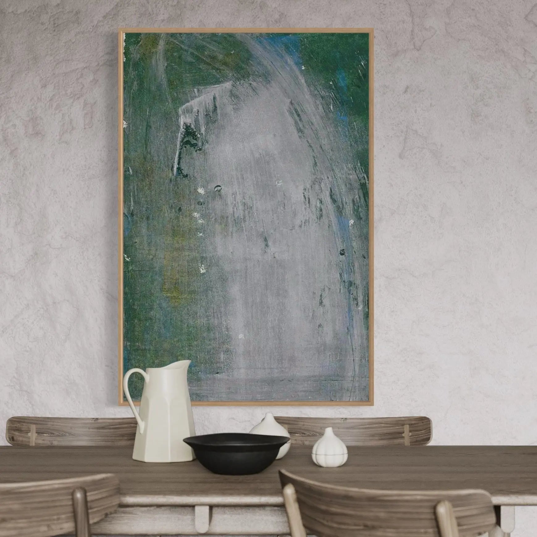 Continental Divide by Evelyn Ogly displayed in a modern living room interior