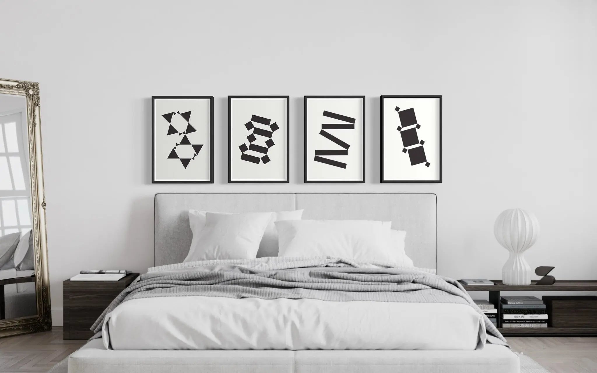 White Tie Modern 1 by Alejandro Franseschini displayed in a modern living room interior