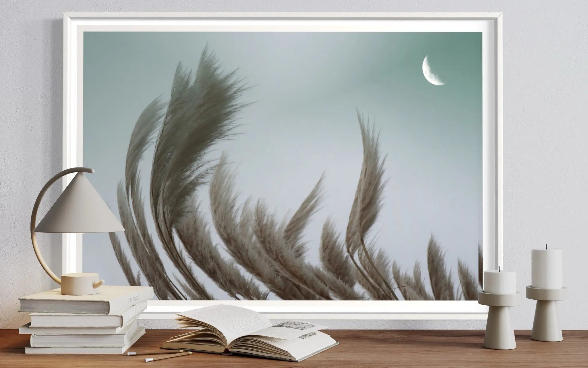 Simplicity Breathes by Karen Thom displayed in a modern living room interior