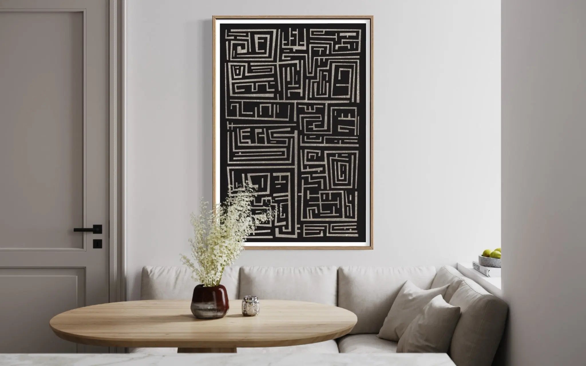 Labyrinth 1 by Alejandro Franseschini featured in an elegant interior space