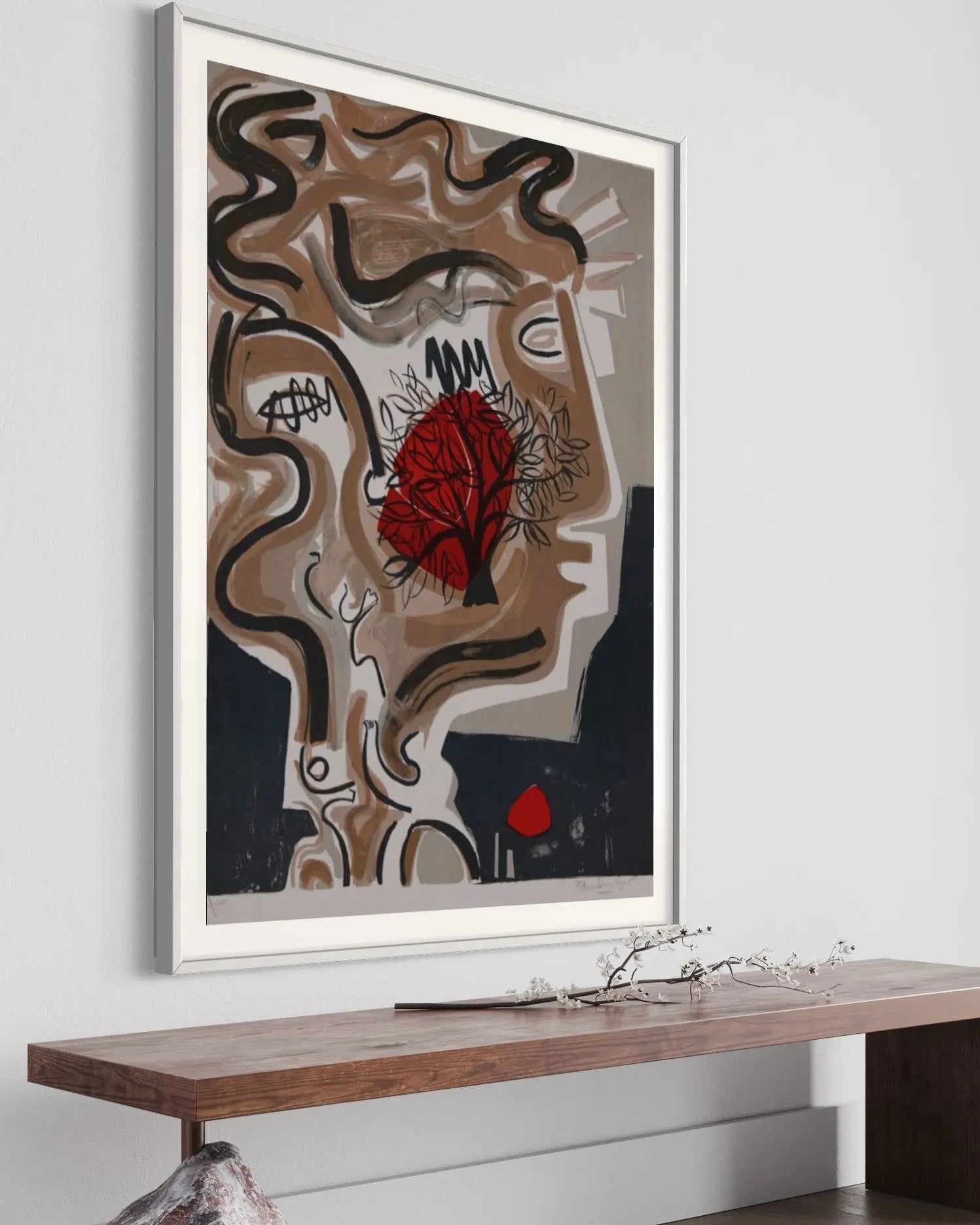 The Tree of Alexandre by M. Blumberg displayed in a modern living room interior