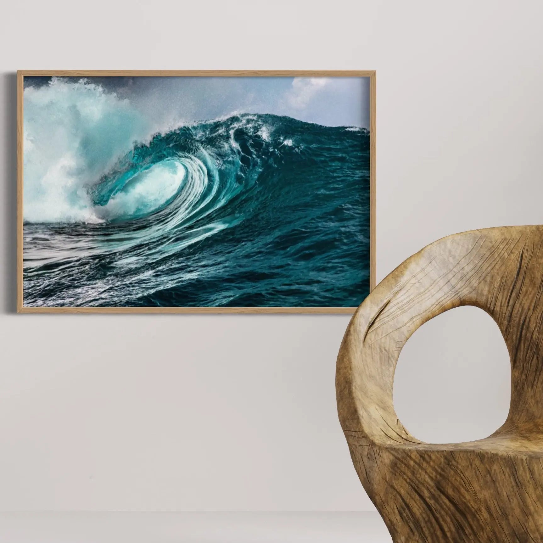 Teahuppo at The Line by Stephan Debelle displayed in a modern living room interior