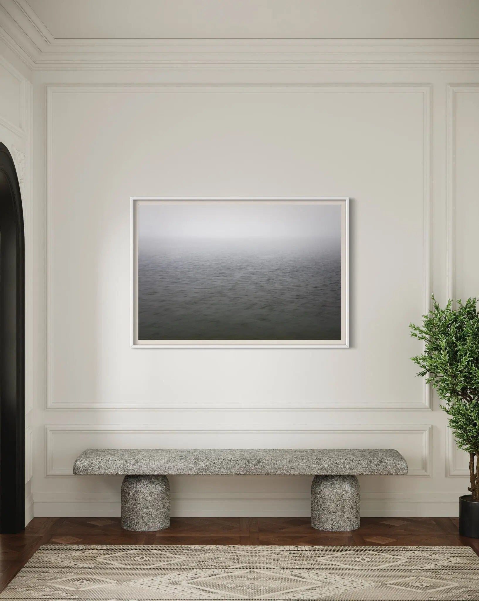 A Serene Seascape by David Hoefler featured in an elegant interior space