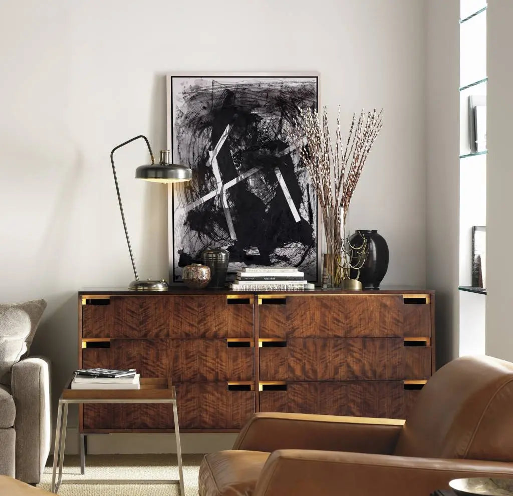 Wrapped up in Itself by Evelyn Ogly displayed in a modern living room interior