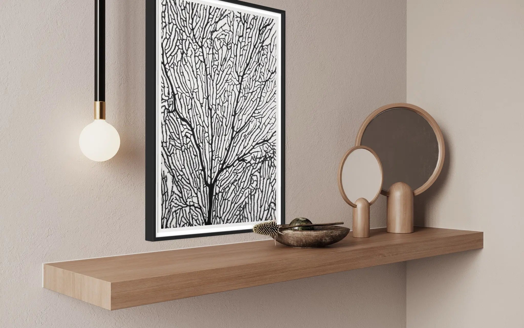 Coral Sea Screen by Enric Gener presented in a curated interior design