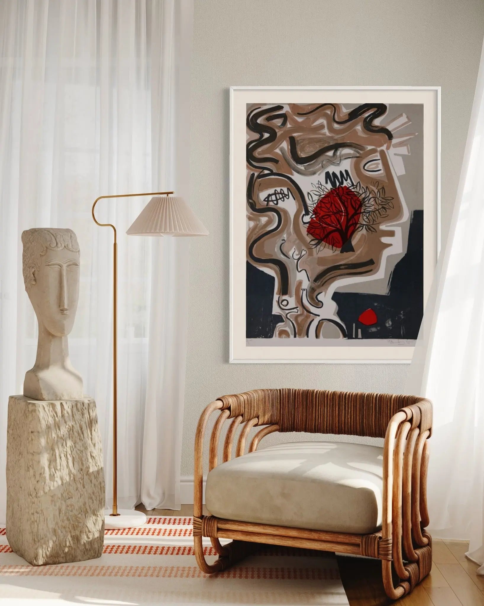 The Tree of Alexandre by M. Blumberg styled in a contemporary interior setting