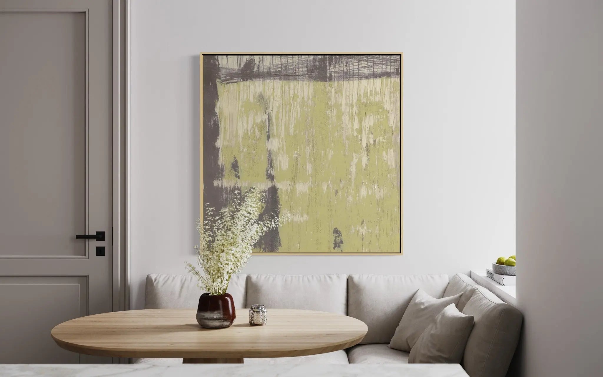 Universal Syncopations 55 by Evelyn Ogly showcased in a designer room setting