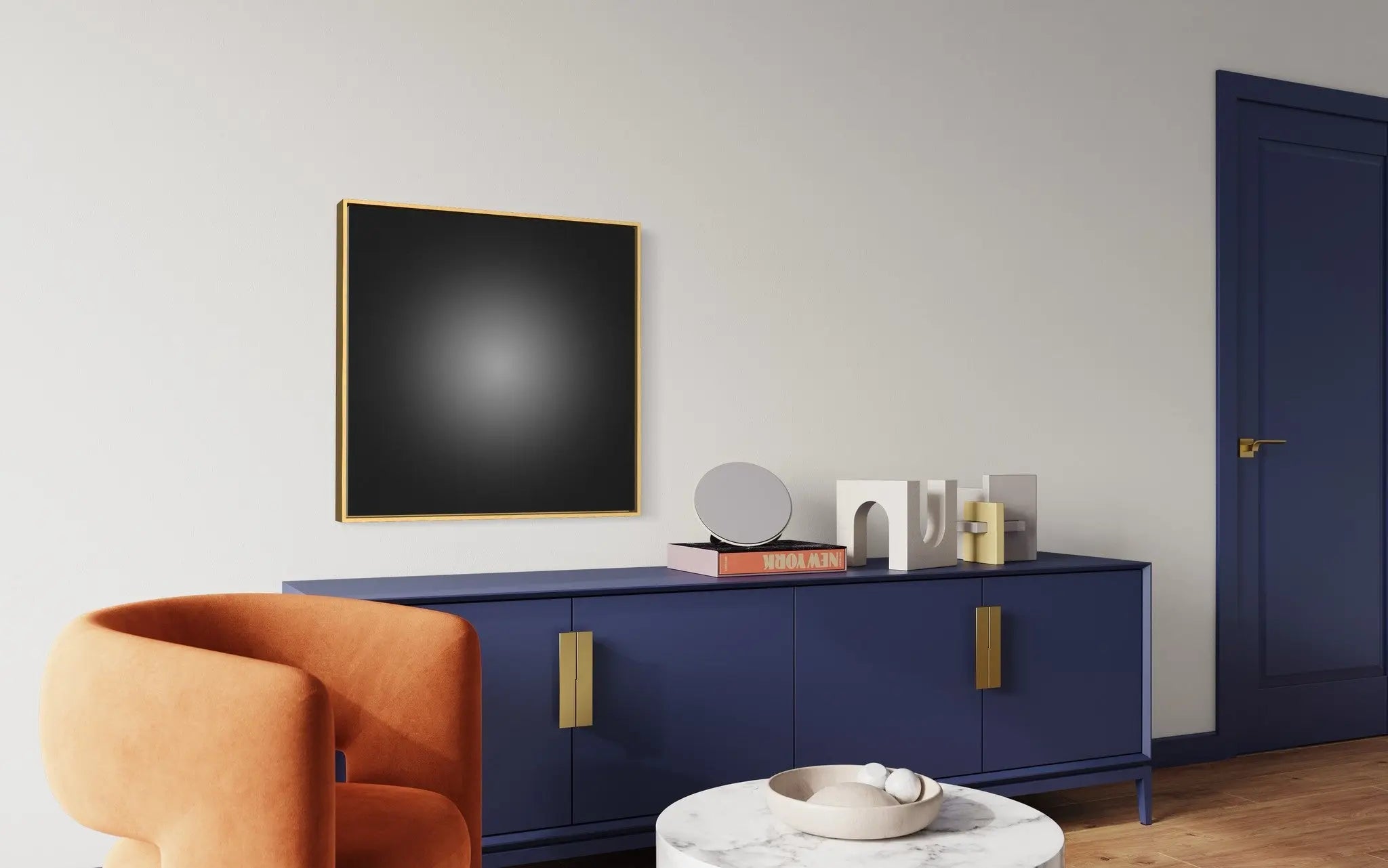 Black Halo by Alejandro Franseschini displayed in a modern living room interior