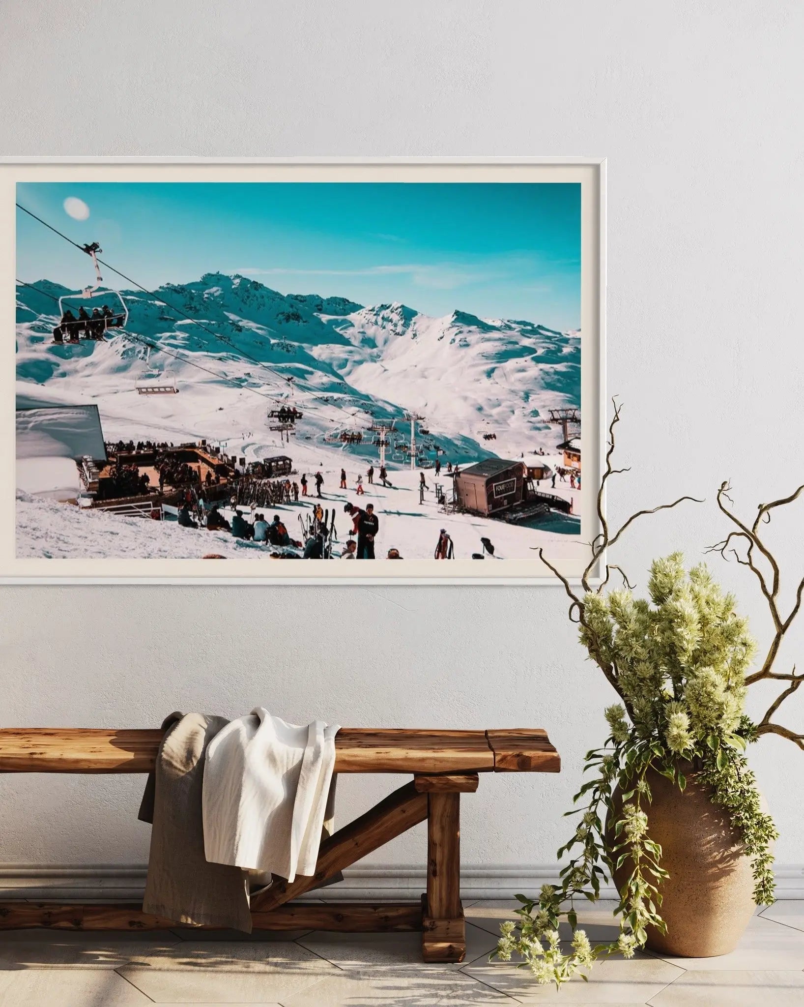 Jour de Ski by N. Norman displayed in a modern living room interior