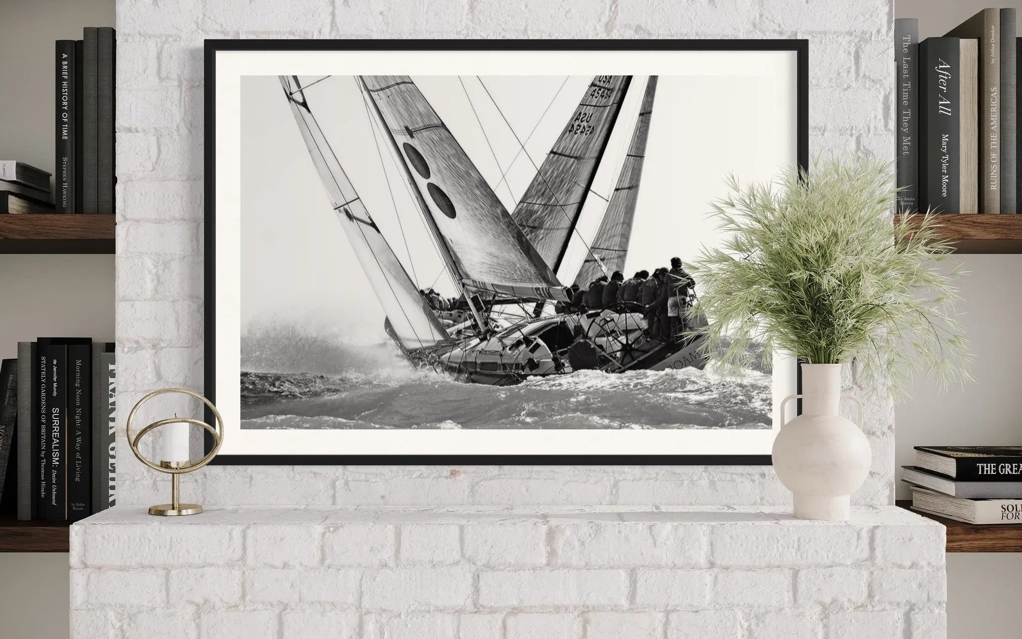 Crossing by Kevin Dailey displayed in a modern living room interior