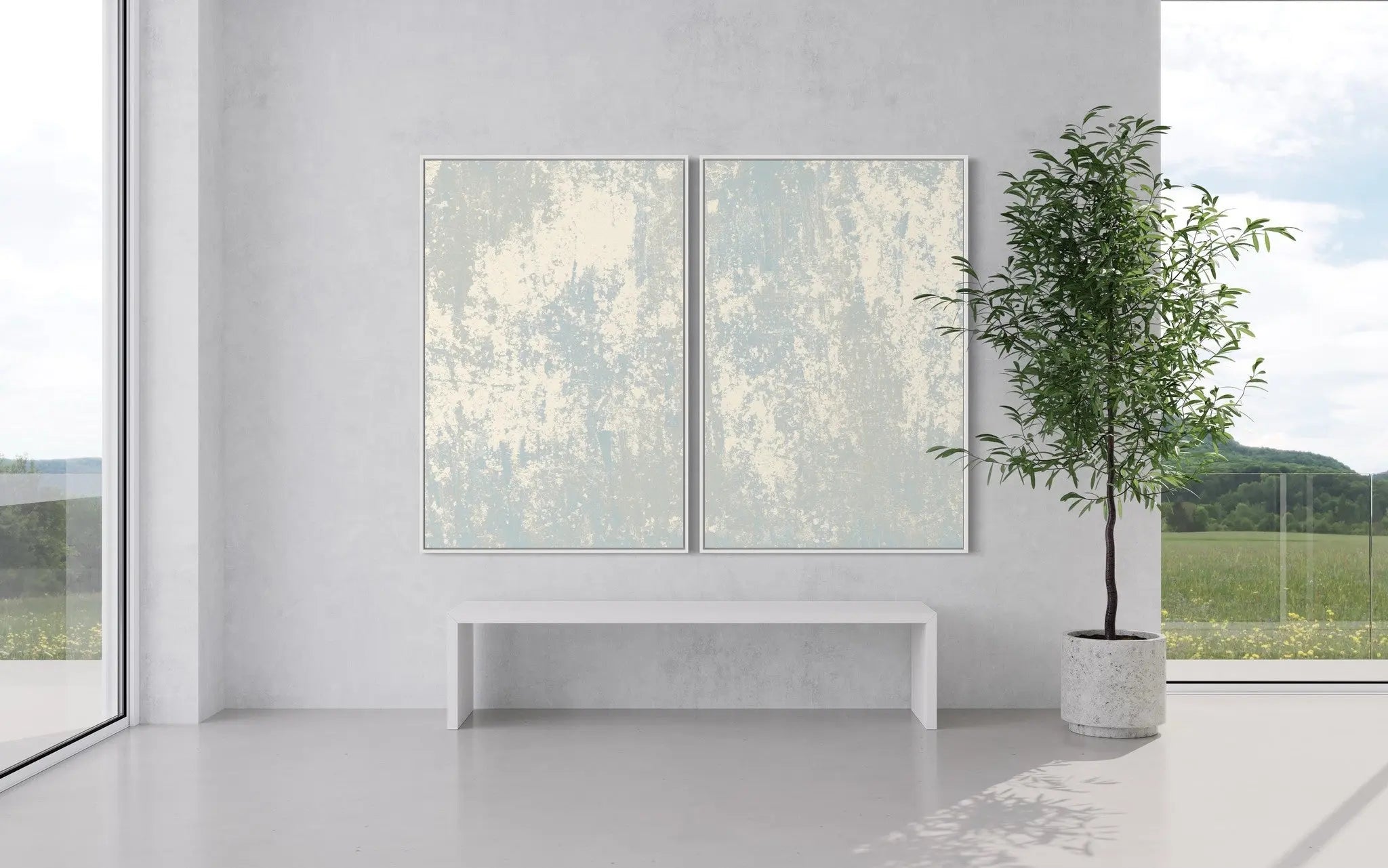 The Selknam Ascention II by Evelyn Ogly styled in a contemporary interior setting
