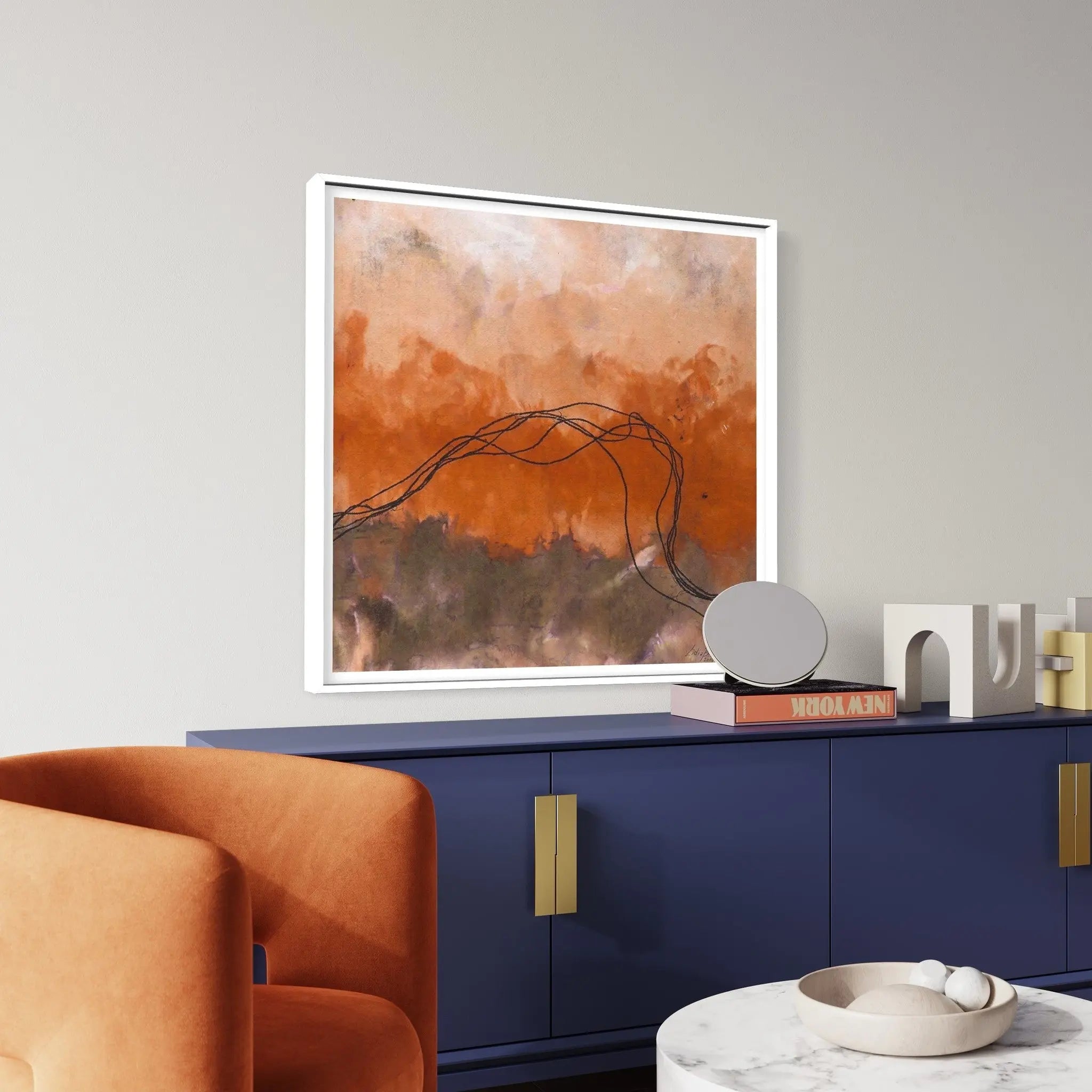 Cuerdas Naranja by Lidia Beiza styled in a contemporary interior setting