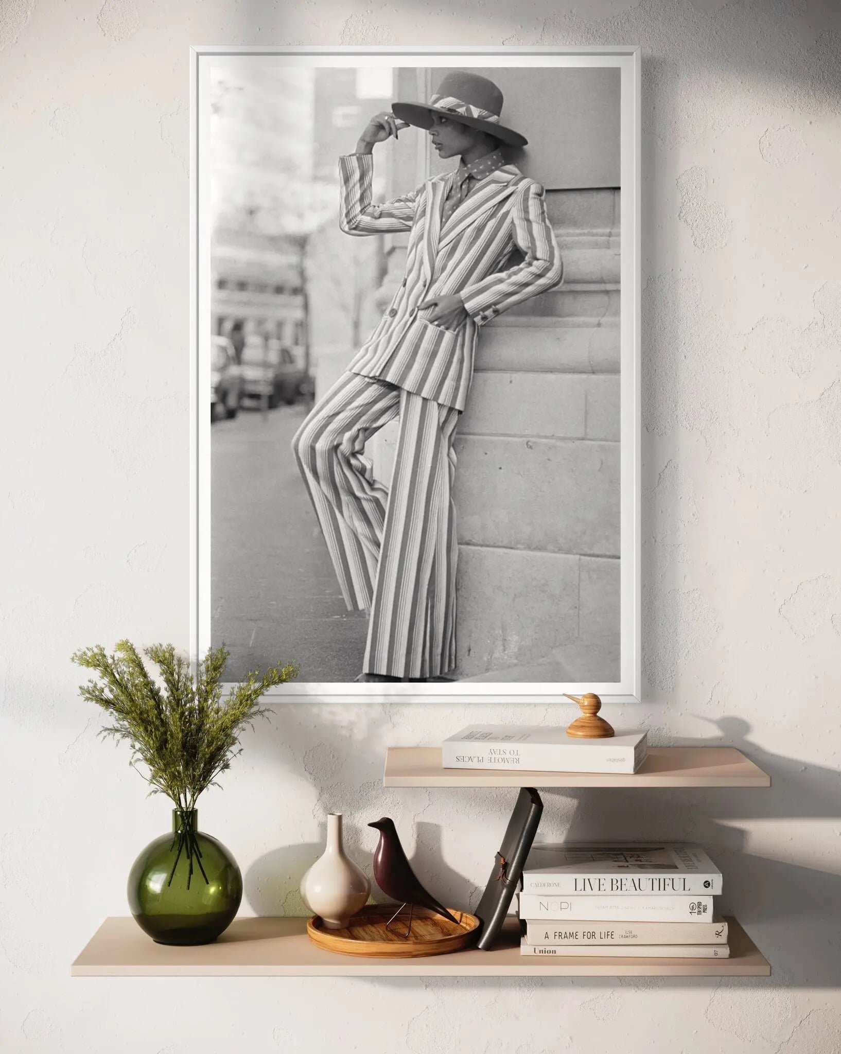 Stripy Chic by Mike McKeown displayed in a modern living room interior