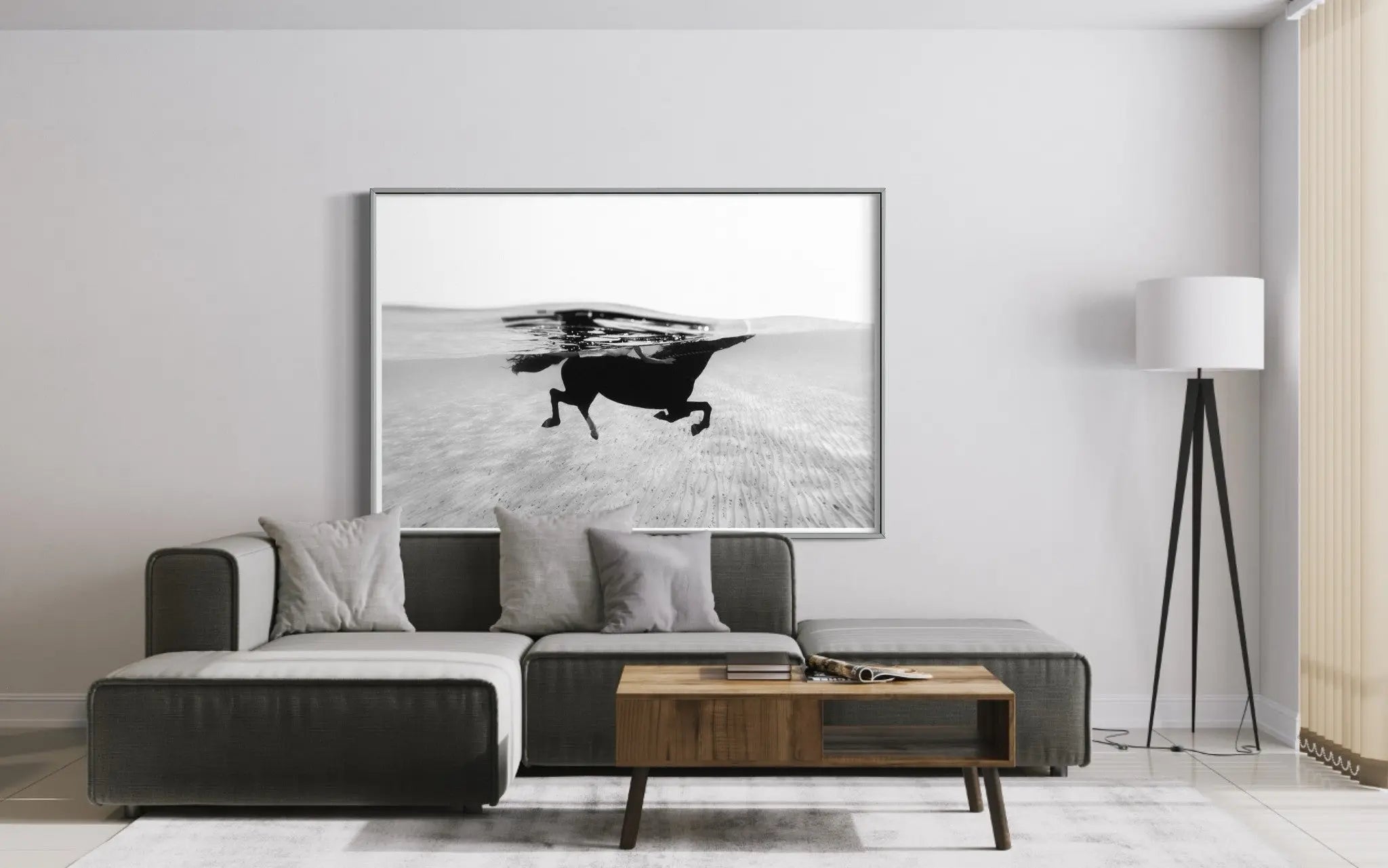 Black Horse by Enric Gener presented in a curated interior design