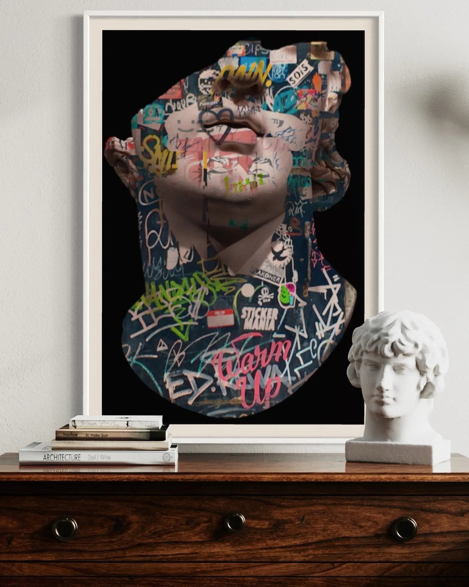 Talent Manifesto by Francesco Alessandrini displayed in a modern living room interior