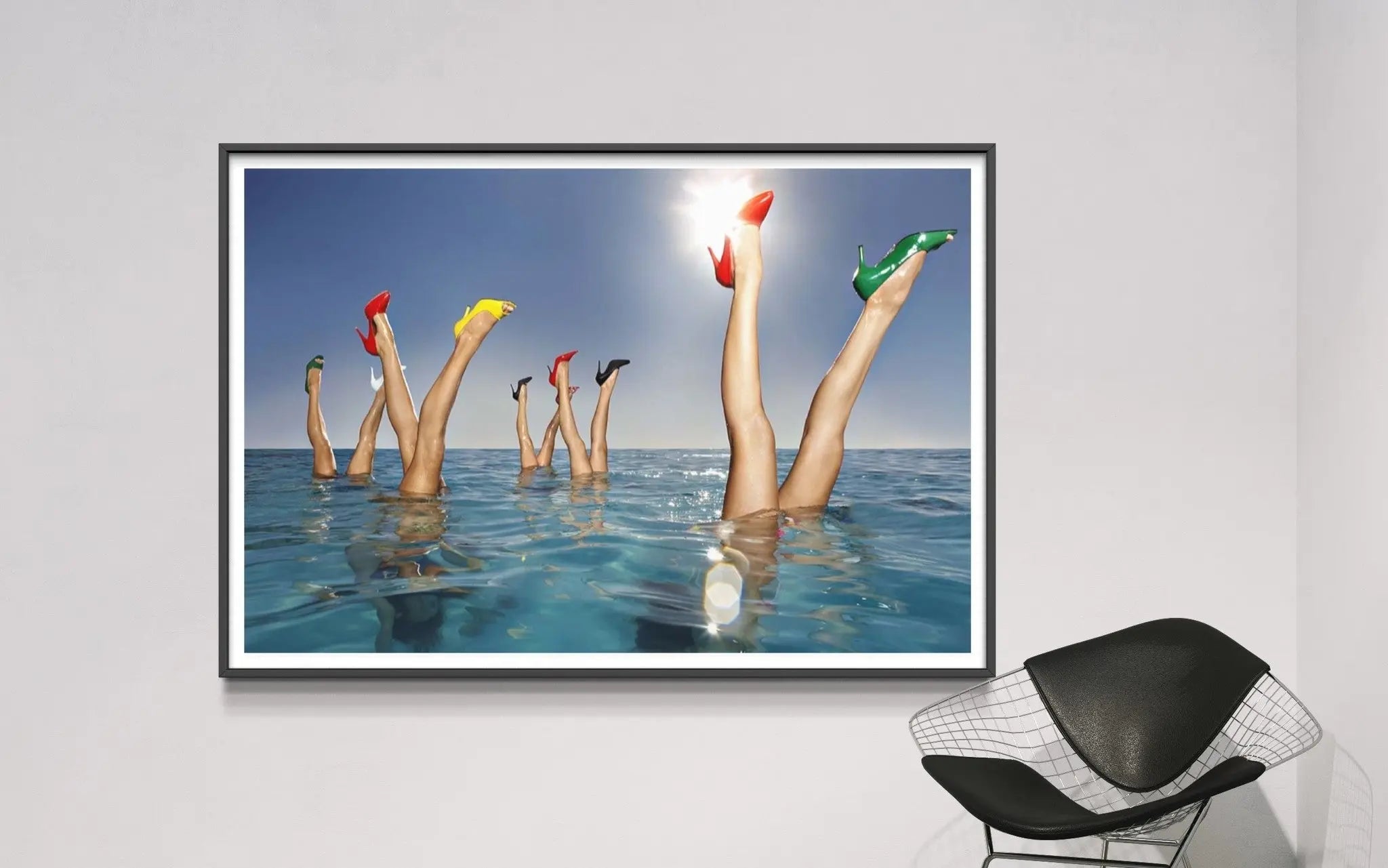 Legs Out of Infinity Pool by Karan Kapoor displayed in a modern living room interior
