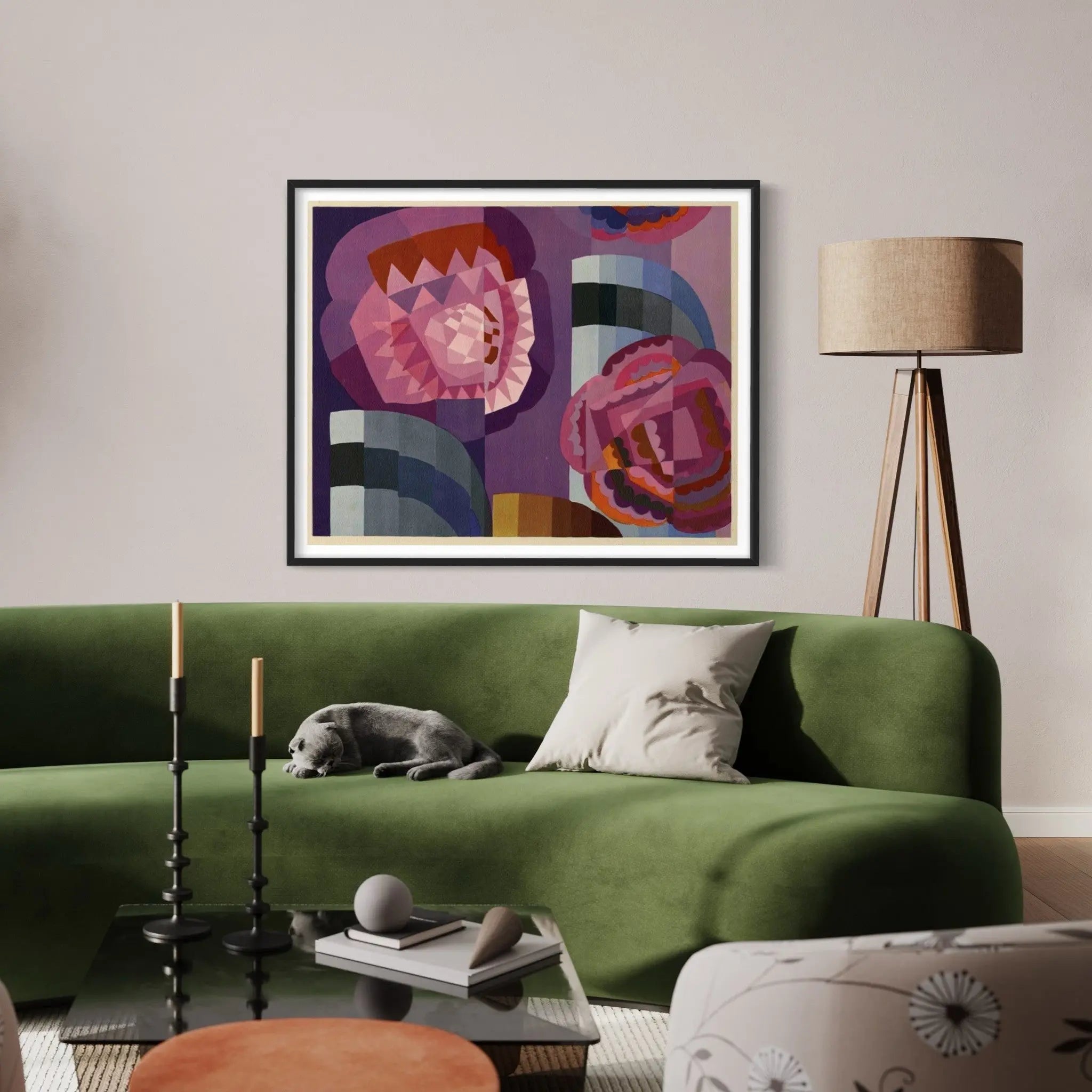 Geometric Roses by Edouard Benedictus shown in a minimalist home decor setting